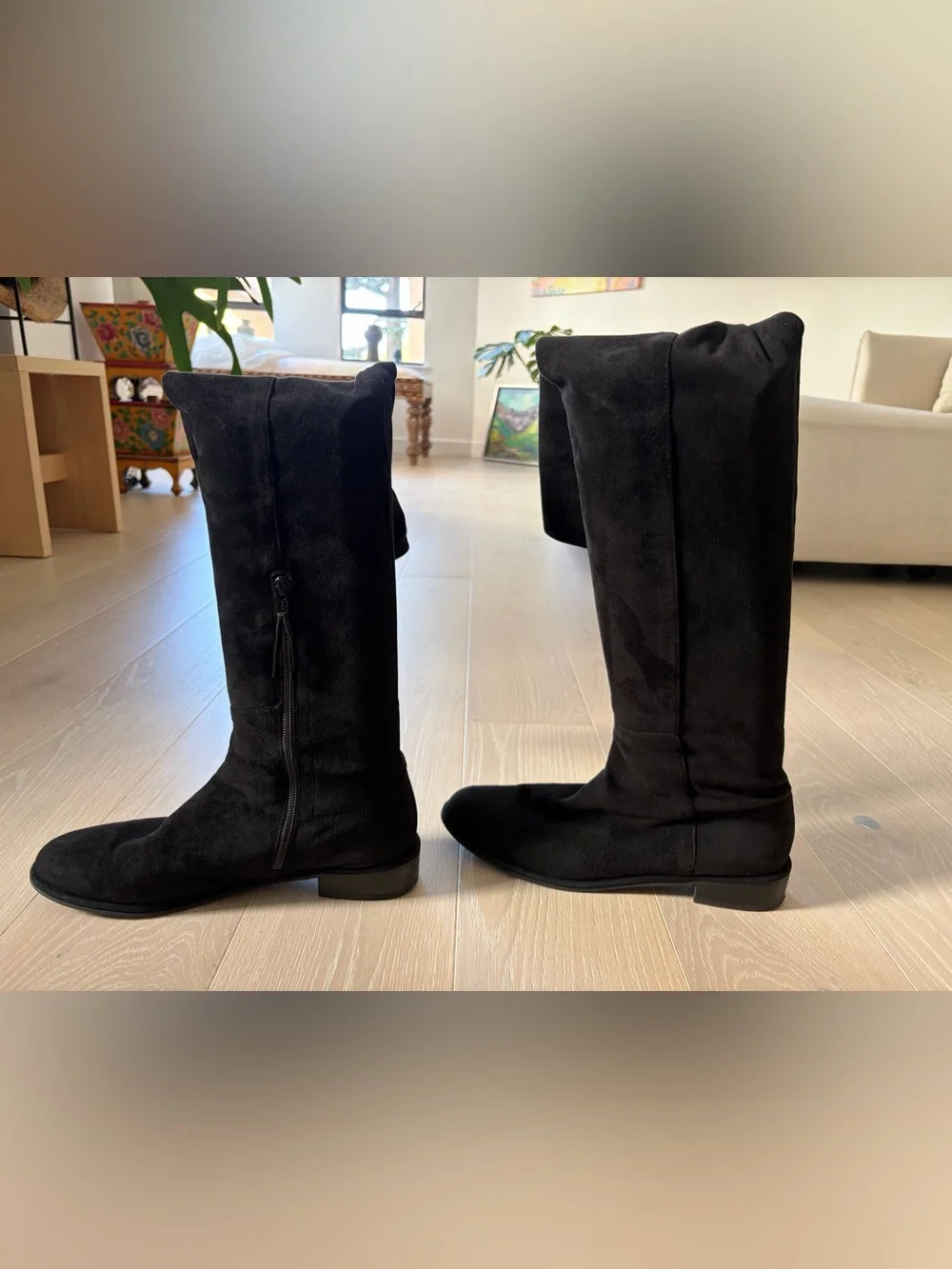 Stuart Weitzman ALL GOOD *Full Black Suede* Over the Knee Boots - EUC Size 10
